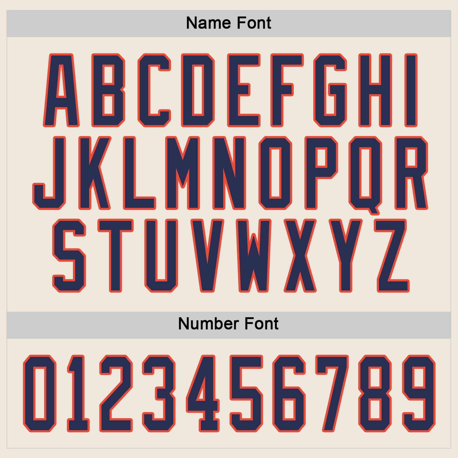 Custom Cream Navy-Orange Hockey Jersey view 3