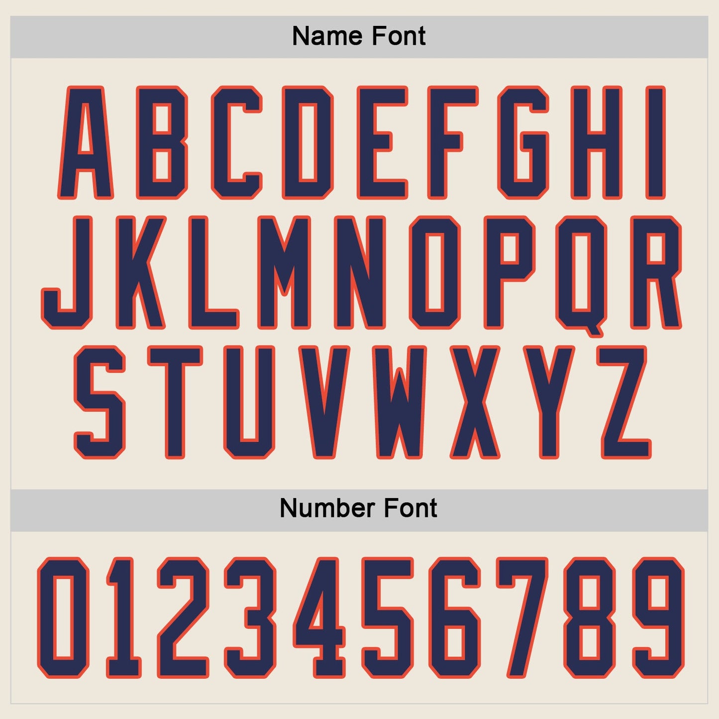 Custom Cream Navy-Orange Hockey Jersey view 4
