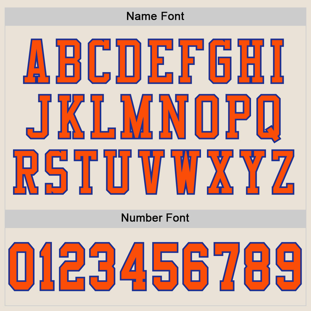 Custom Cream Orange-Royal Mesh Authentic Football Jersey view 4