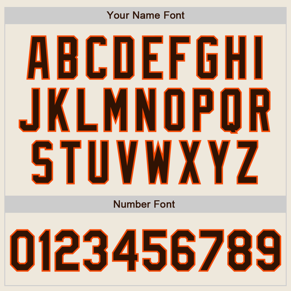 Custom Cream Brown-Orange Authentic Baseball Jersey view 5