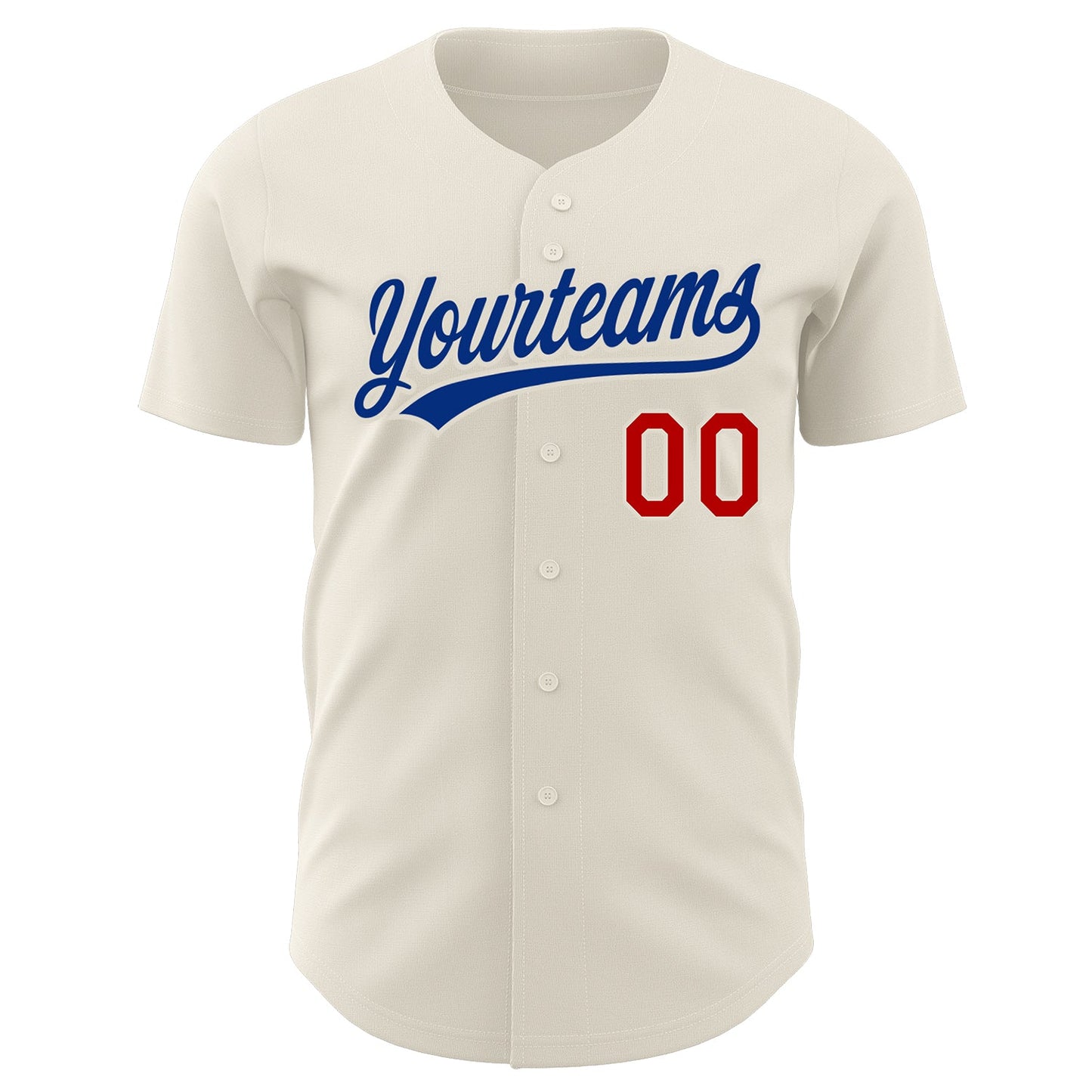 Custom Cream Red-Royal Authentic Baseball Jersey view 2