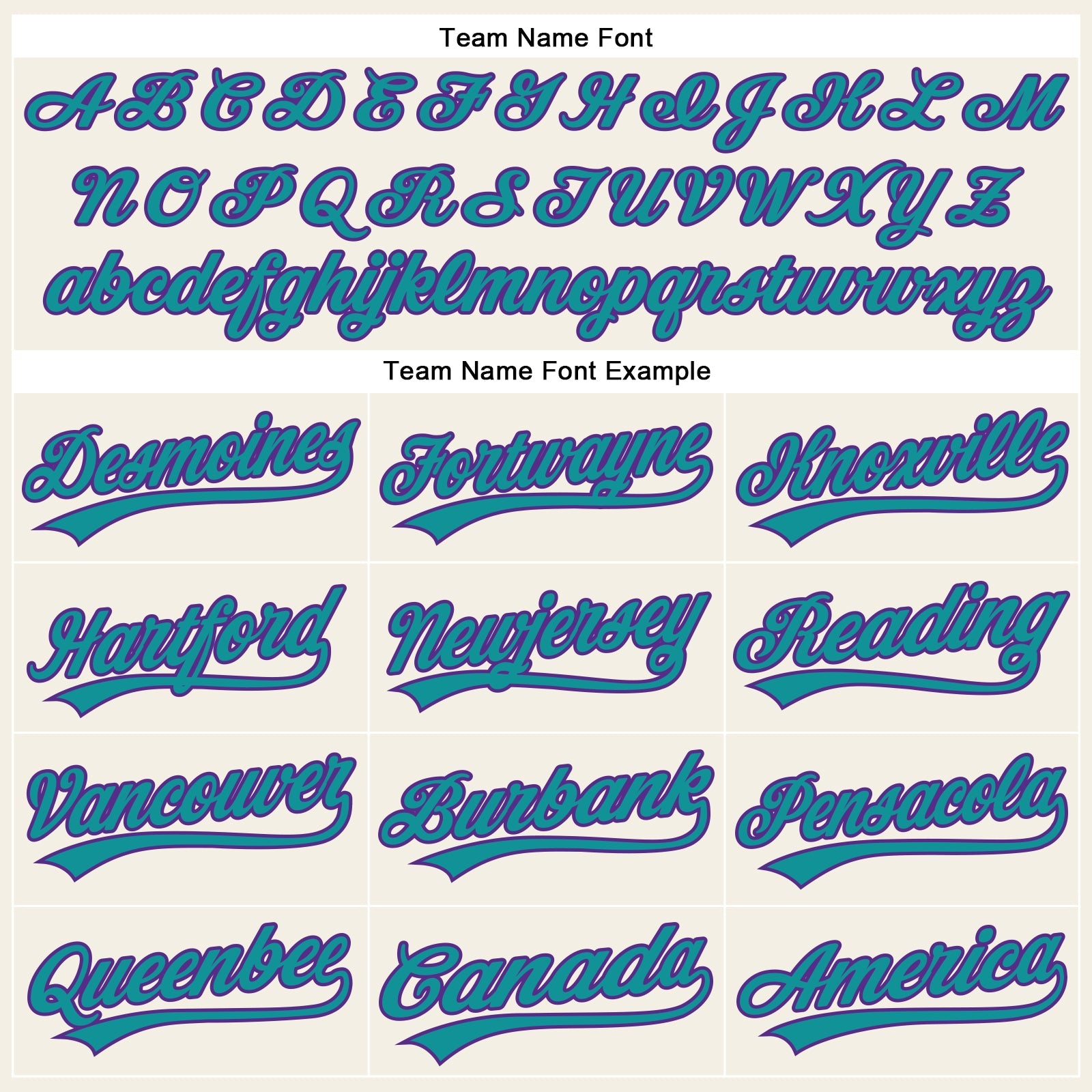 Custom Cream Teal Pinstripe Purple Authentic Baseball Jersey view 4
