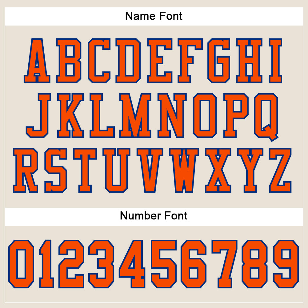 Custom Cream Orange-Royal Mesh Authentic Football Jersey view 4