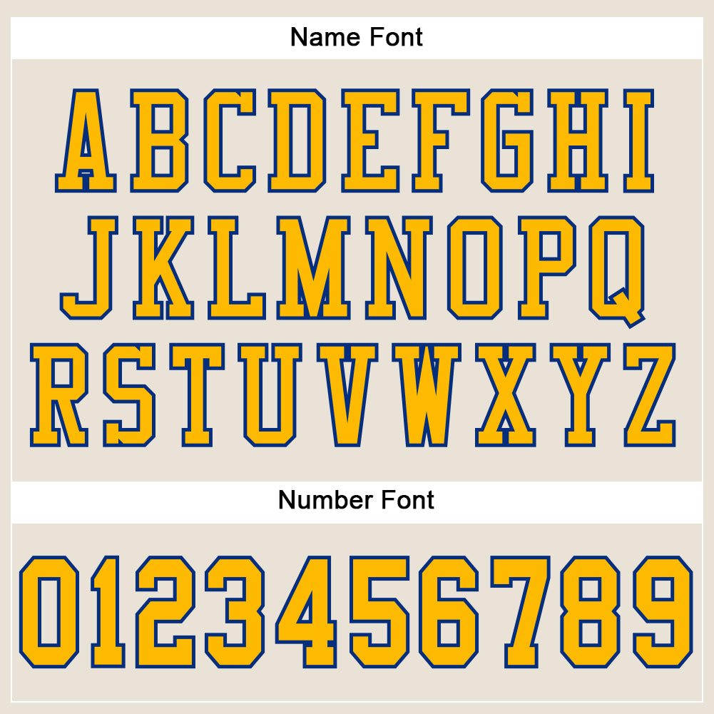 Custom Cream Gold-Royal Mesh Authentic Football Jersey view 4