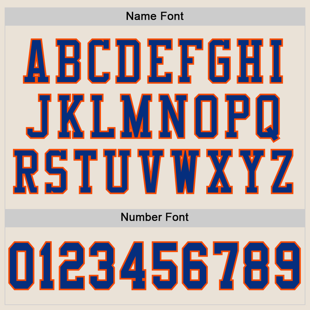 Custom Cream Royal-Orange Mesh Authentic Football Jersey view 4
