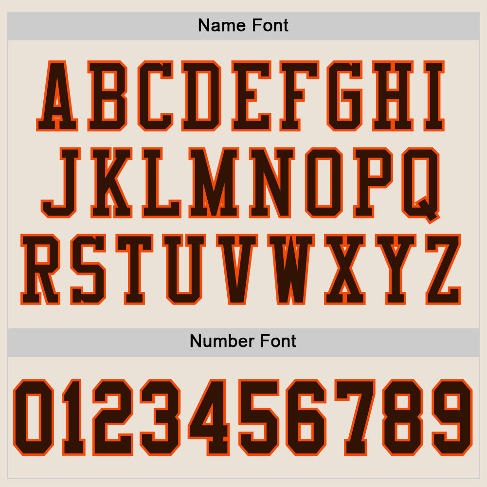 Custom Cream Brown-Orange Mesh Authentic Football Jersey view 4