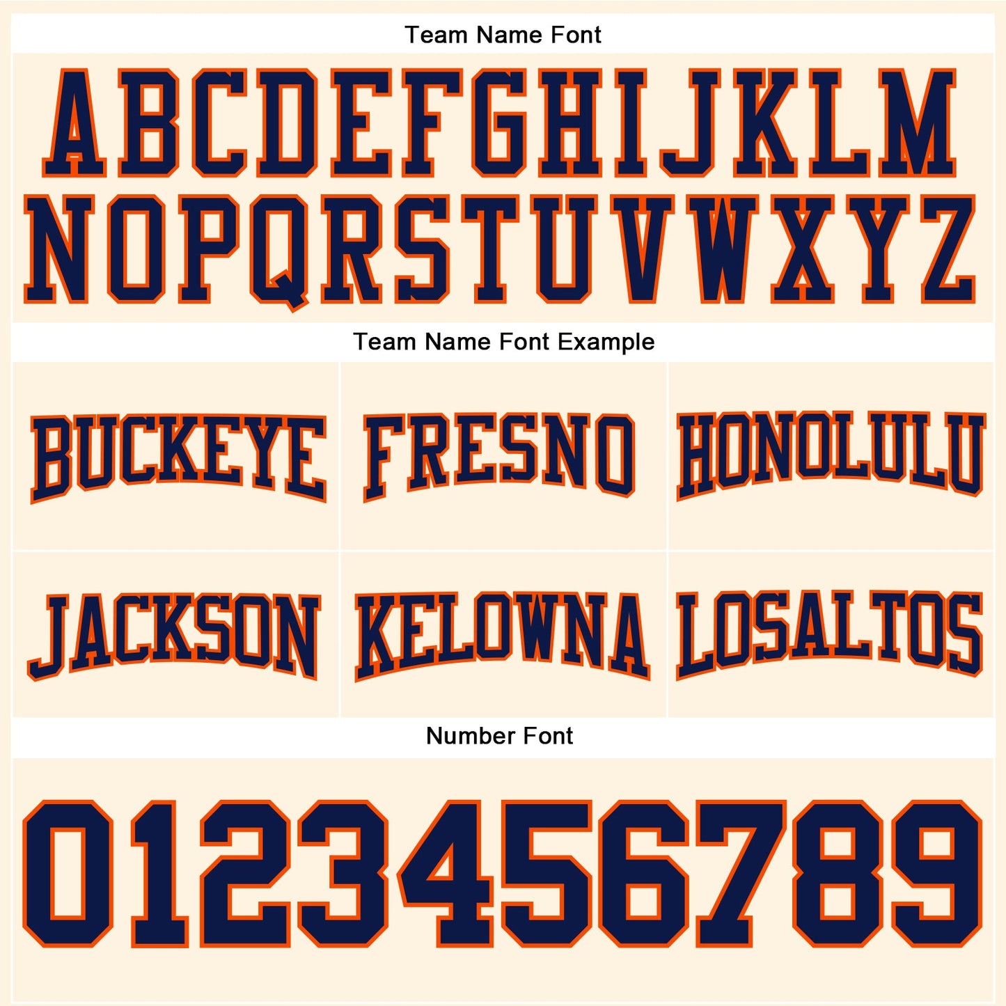 Custom Stitched Cream Navy-Orange Football Pullover Sweatshirt Hoodie view 3
