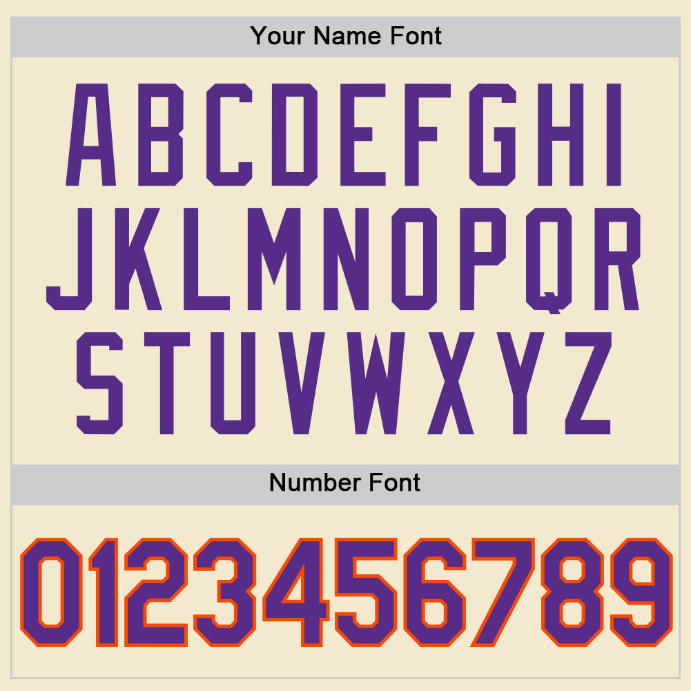 Custom Cream Purple-Orange Authentic Throwback Baseball Jersey view 5