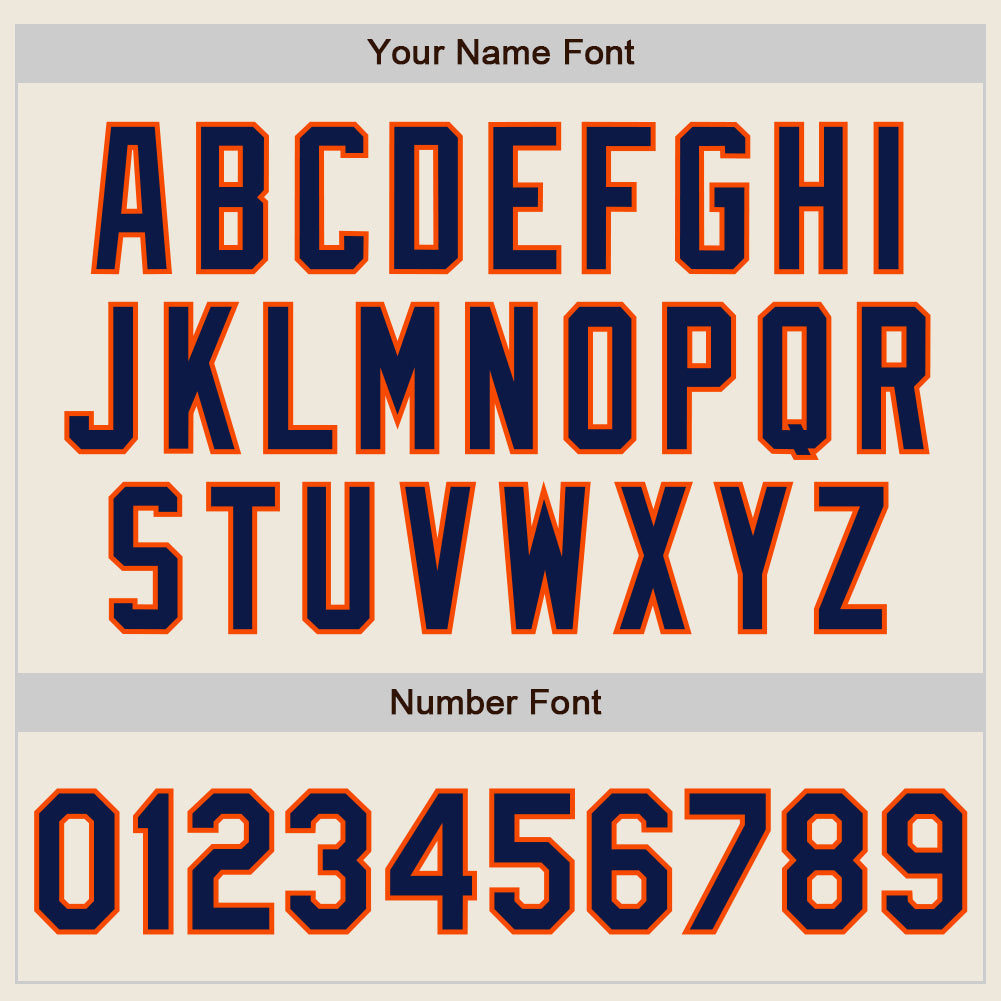 Custom Cream (Navy Orange Pinstripe) Navy-Orange Authentic Baseball Jersey view 5