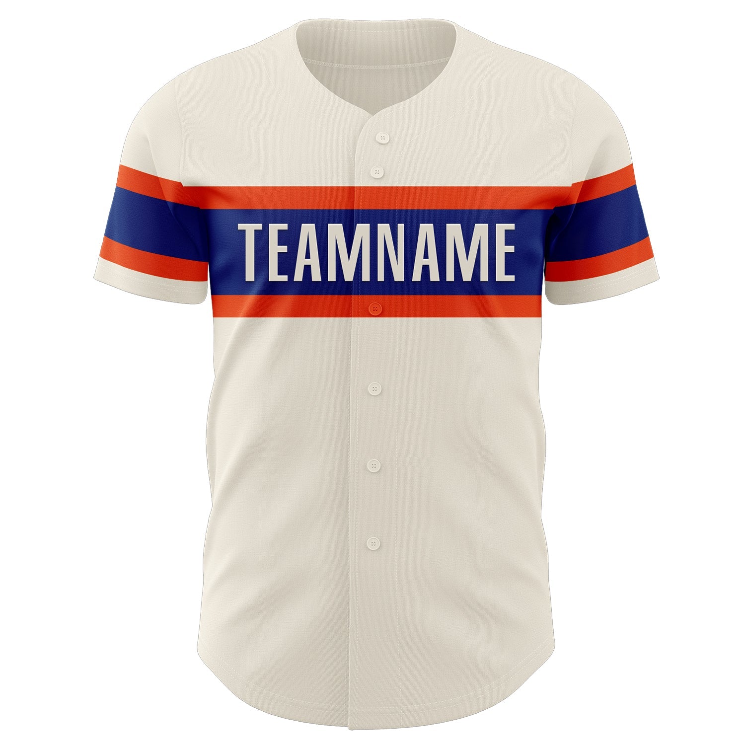 Custom Cream Orange-Royal Authentic Baseball Jersey view 2