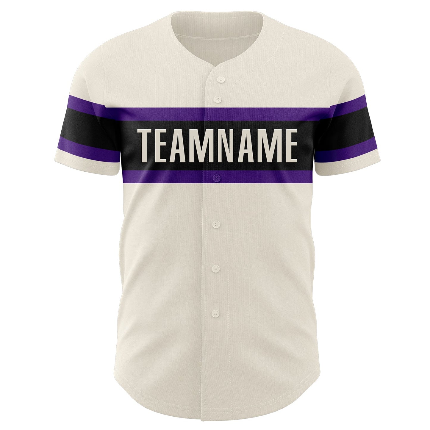 Custom Cream Purple-Black Authentic Baseball Jersey view 2