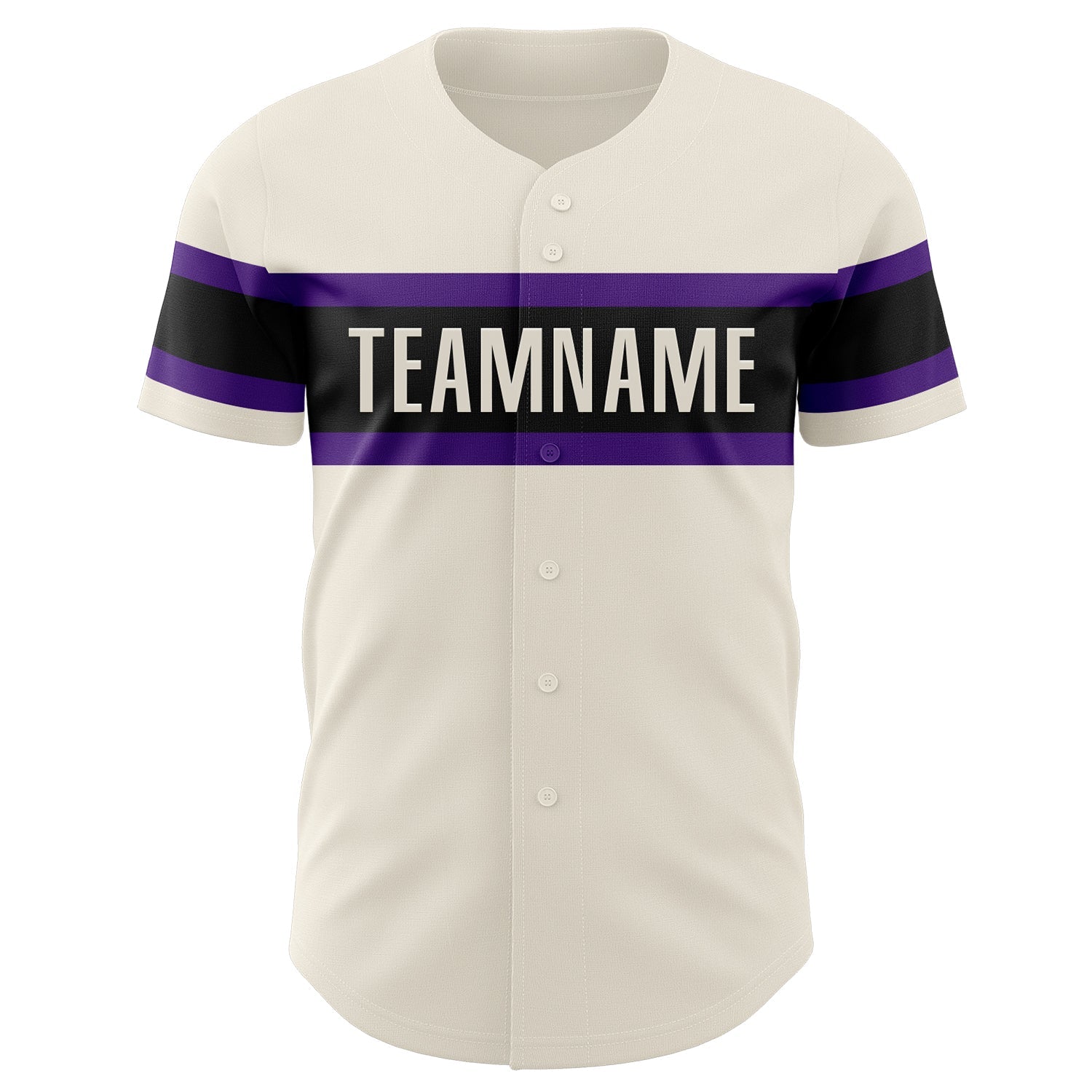 Custom Cream Purple-Black Authentic Baseball Jersey view 2