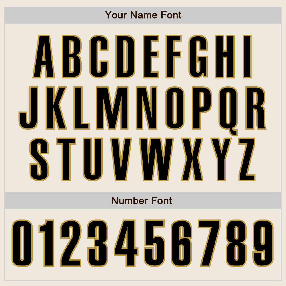 Custom Cream Black-Old Gold Authentic Baseball Jersey view 5