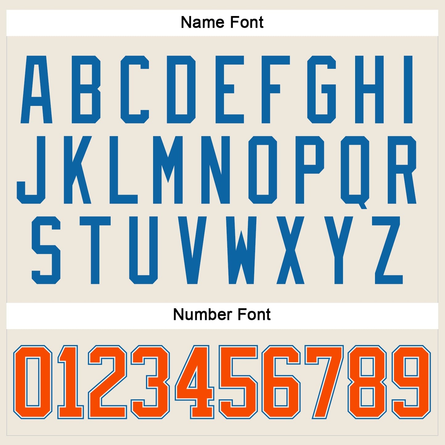 Custom Cream Orange White-Blue Hockey Jersey view 5