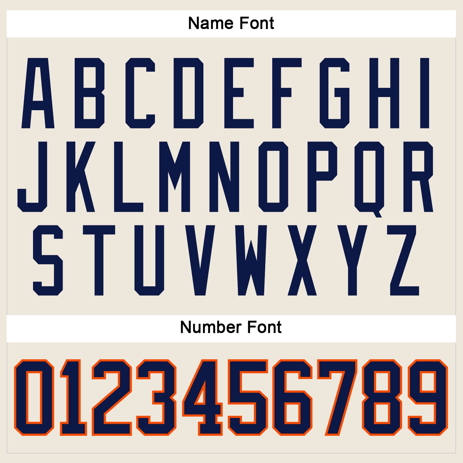 Custom Cream Navy-Orange Hockey Jersey view 5