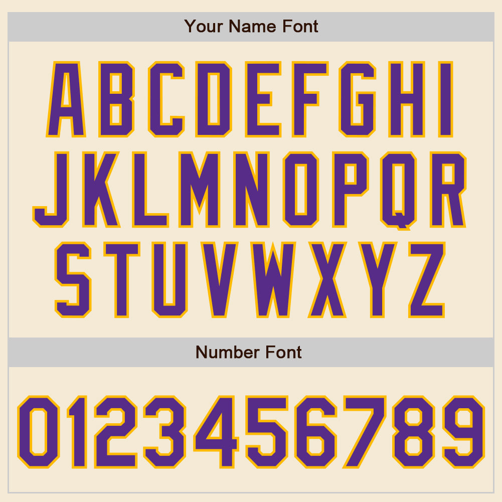 Custom Cream Purple-Gold Authentic Baseball Jersey view 4