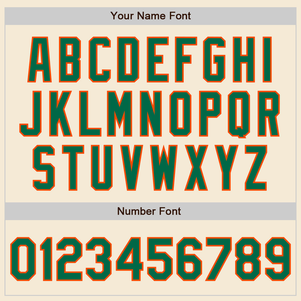 Custom Cream Kelly Green-Orange Authentic Baseball Jersey view 4