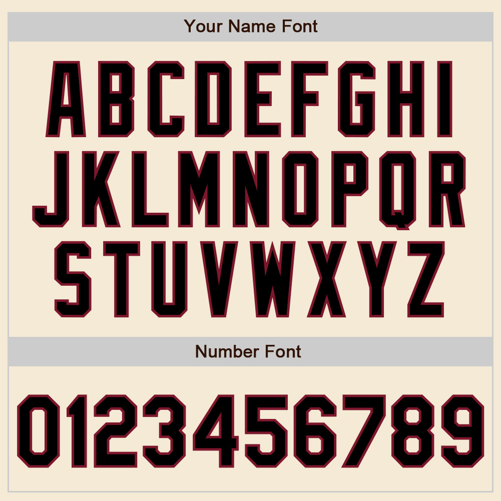 Custom Cream Black-Crimson Authentic Baseball Jersey view 4