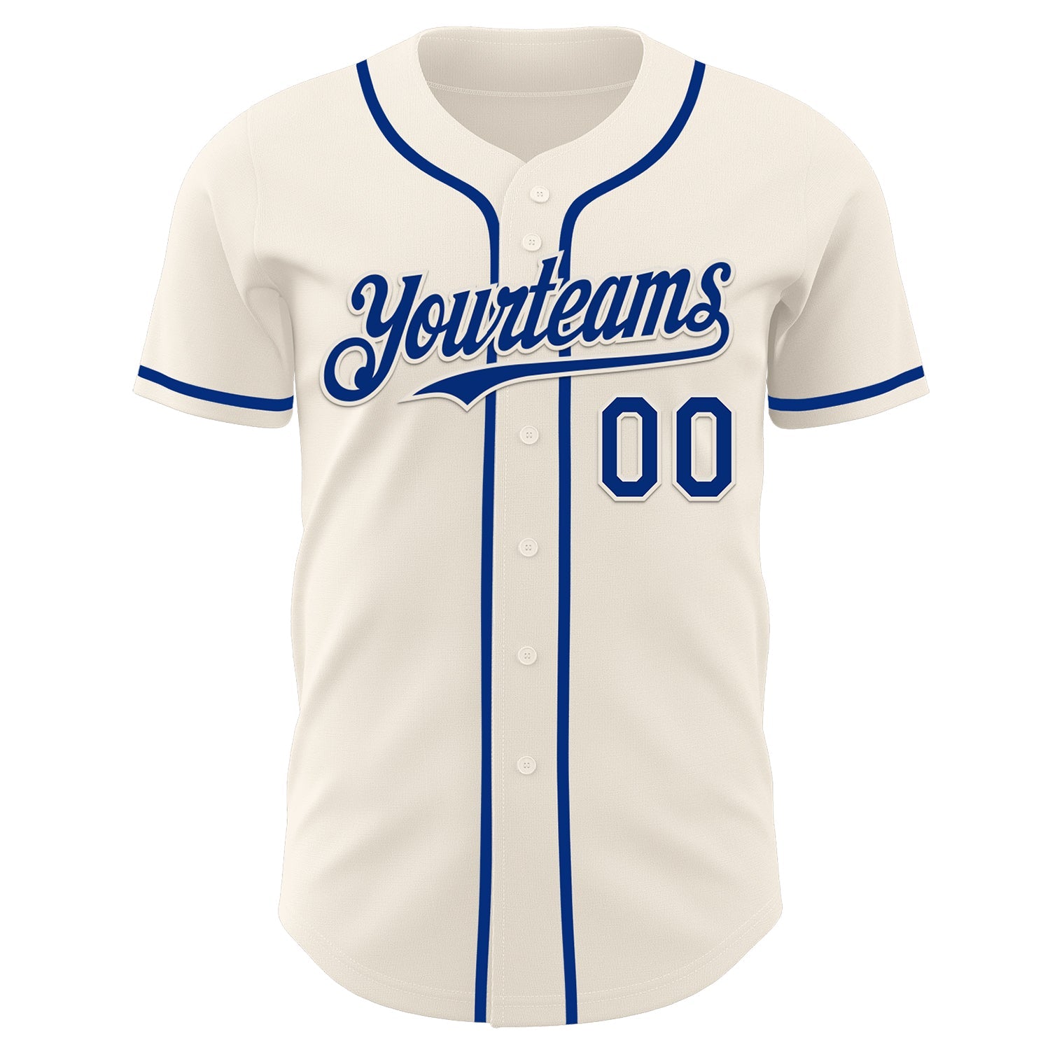 Custom Cream Royal Authentic Baseball Jersey view 2