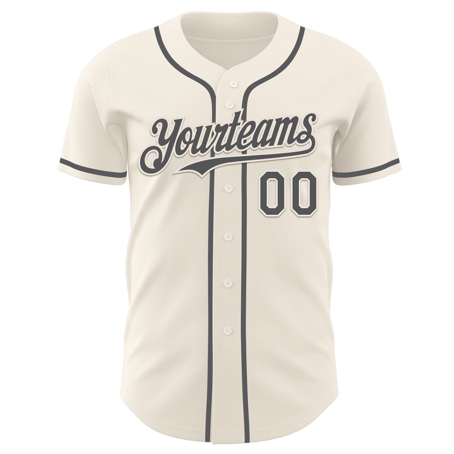 Custom Cream Steel Gray Authentic Baseball Jersey view 2