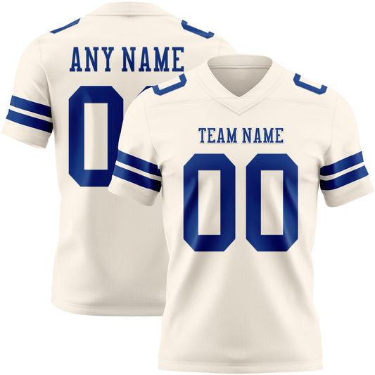 Custom Cream Royal Authentic Football Jersey - Main View