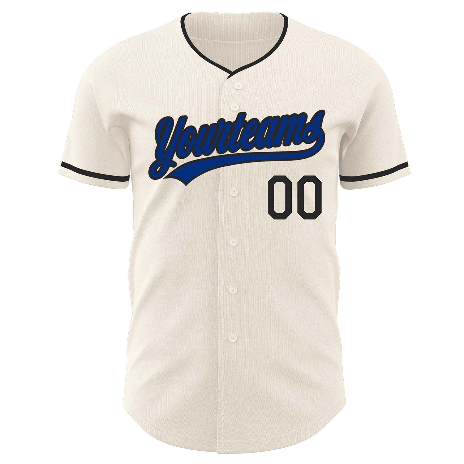 Custom Cream Royal-Black Authentic Baseball Jersey view 2