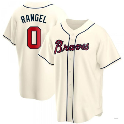 Atlanta Braves #0 Alan Rangel Cream Alternate Jersey Stitches Baseball Jerseys - Main View
