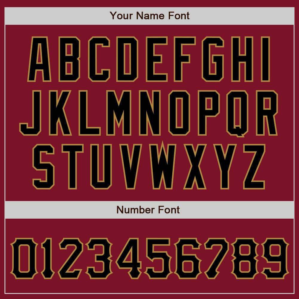Custom Crimson Black-Old Gold Authentic Baseball Jersey view 4