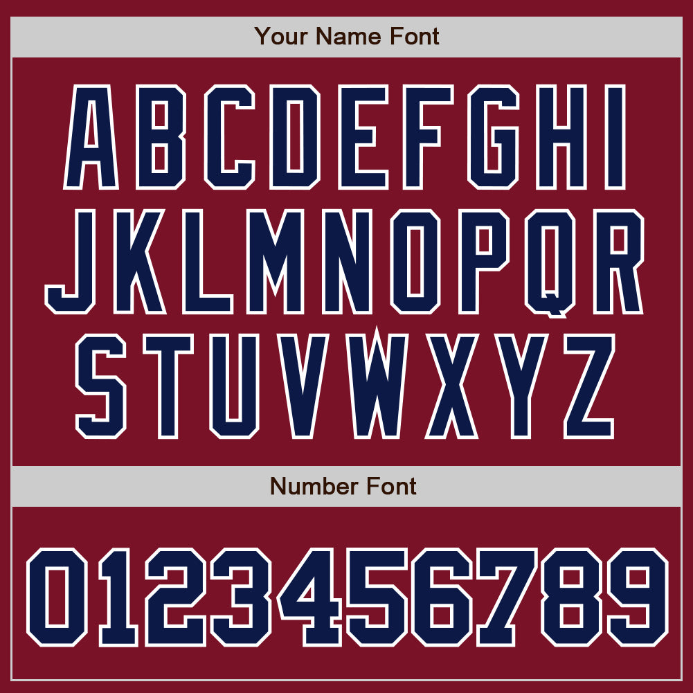 Custom Crimson Navy-White Authentic Baseball Jersey view 5