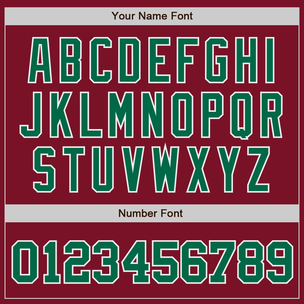Custom Crimson Kelly Green-White Authentic Baseball Jersey view 5