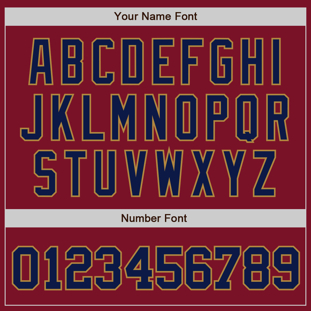 Custom Crimson Navy-Old Gold Authentic Baseball Jersey view 5