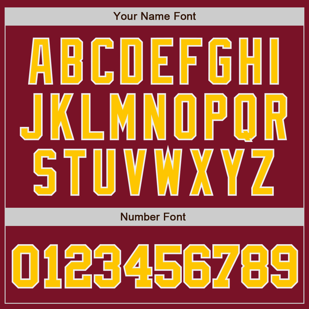 Custom Crimson Gold-White Authentic Baseball Jersey view 5