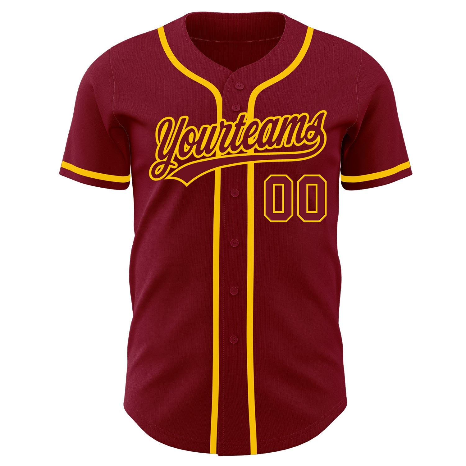 Custom Crimson Crimson-Gold Authentic Baseball Jersey view 2