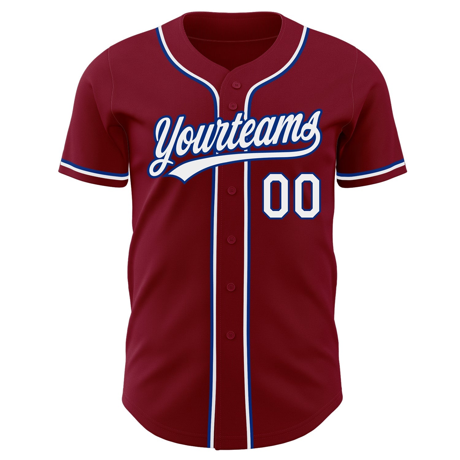 Custom Crimson White-Royal Authentic Baseball Jersey view 2