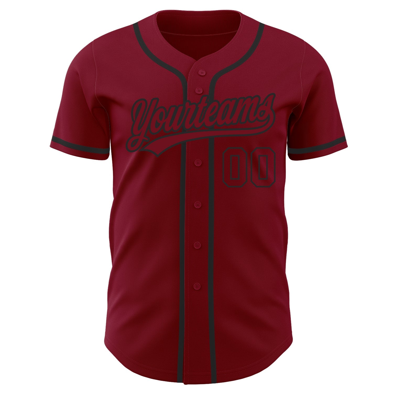 Custom Crimson Crimson-Black Authentic Baseball Jersey view 2