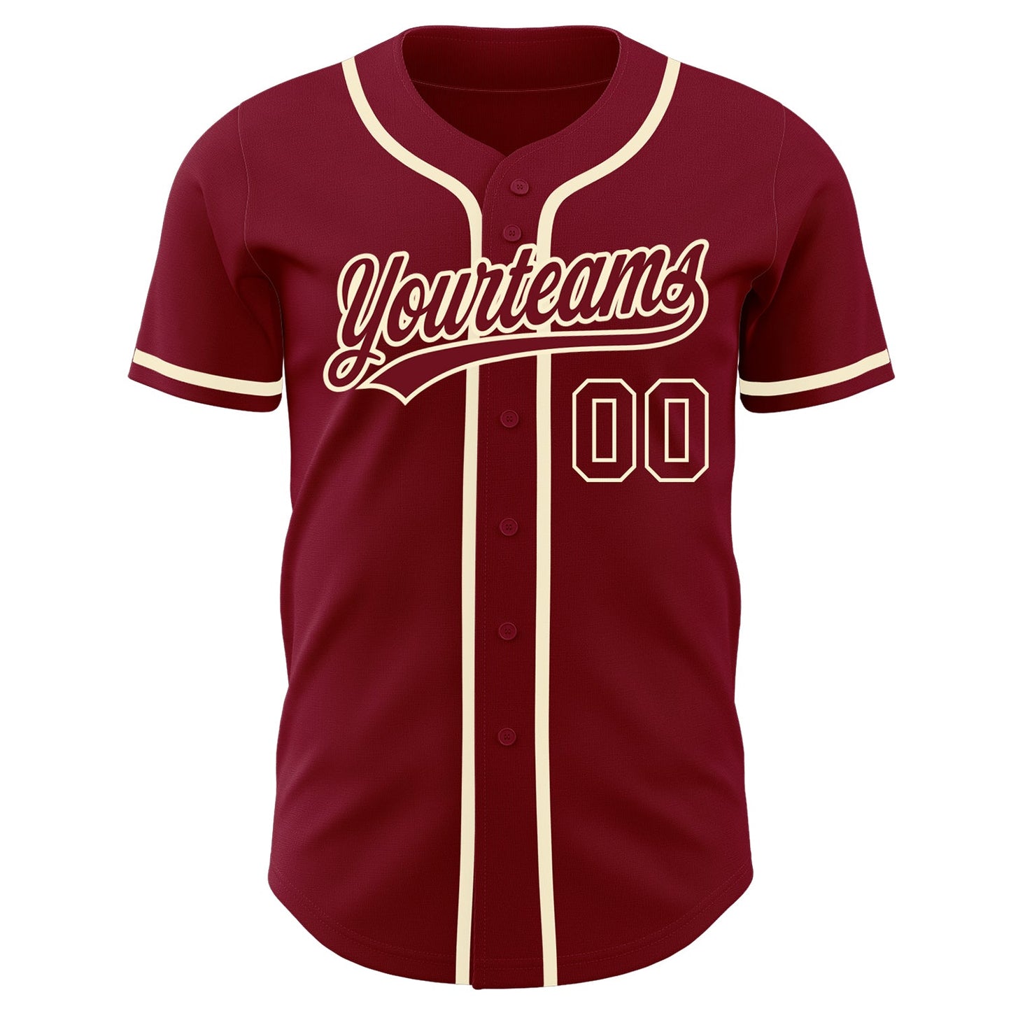 Custom Crimson Crimson-Cream Authentic Baseball Jersey view 2