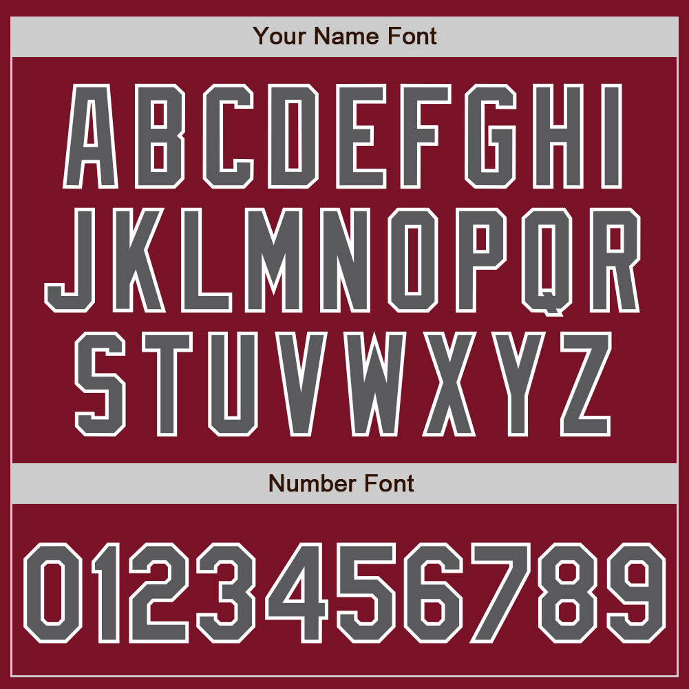 Custom Crimson Steel Gray-White Authentic Baseball Jersey view 5