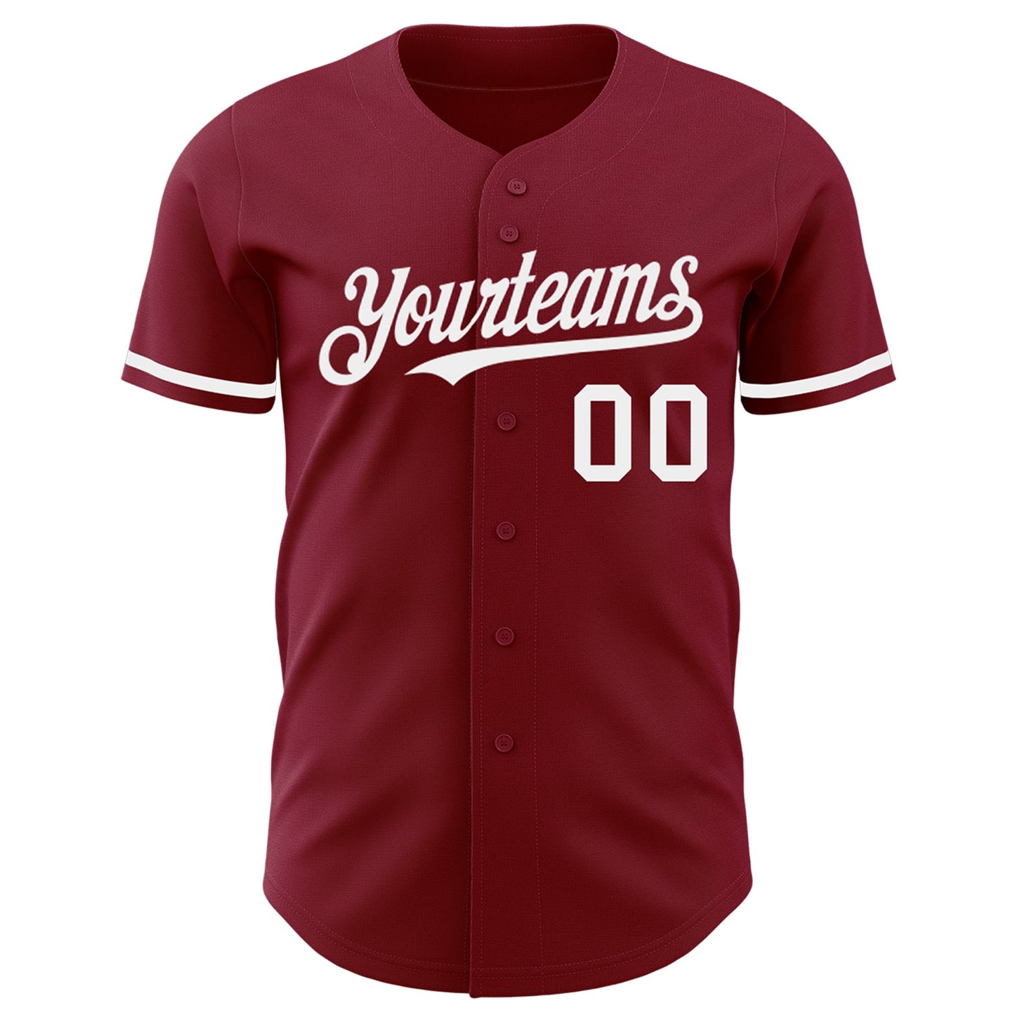 Custom Crimson White Authentic Baseball Jersey view 2