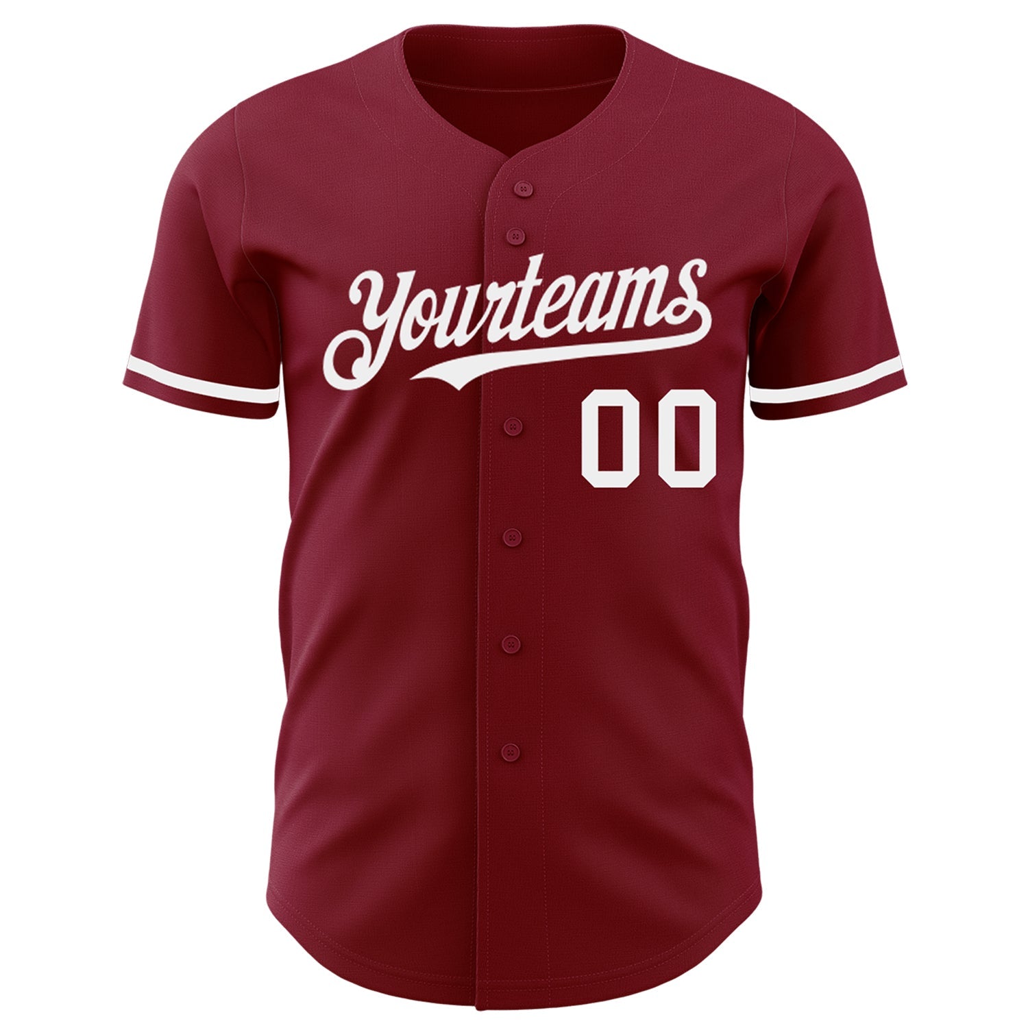 Custom Crimson White Authentic Baseball Jersey view 2