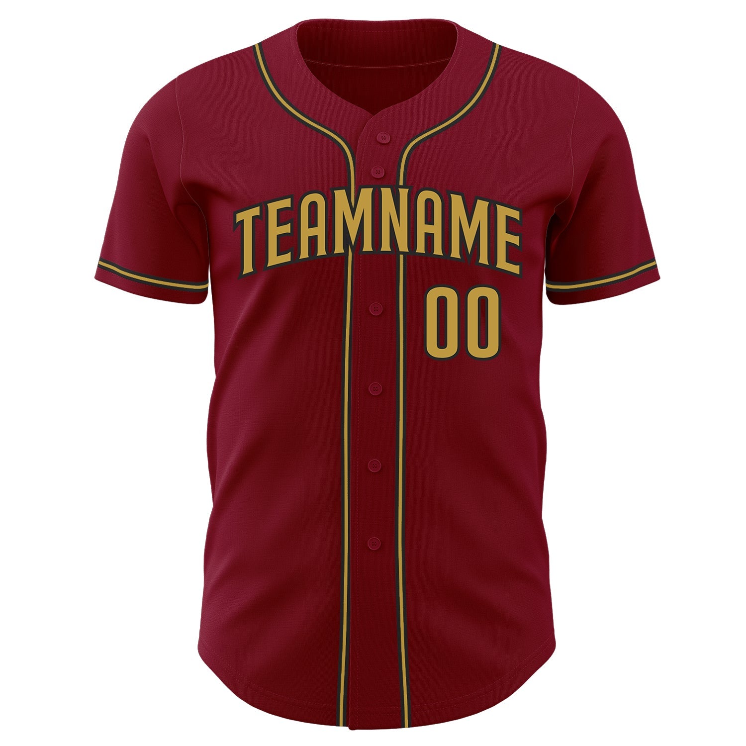 Custom Crimson Old Gold-Black Authentic Baseball Jersey view 2