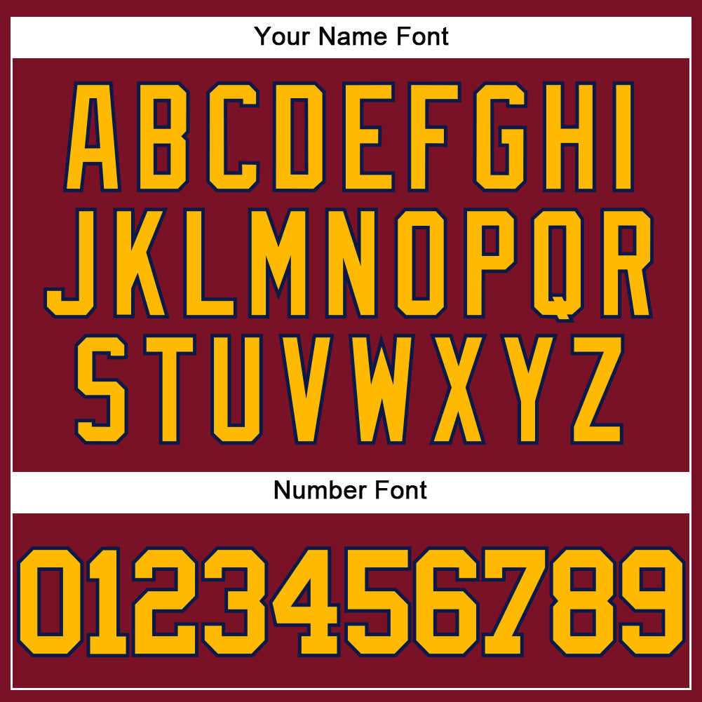 Custom Crimson Gold-Navy Authentic Baseball Jersey view 5