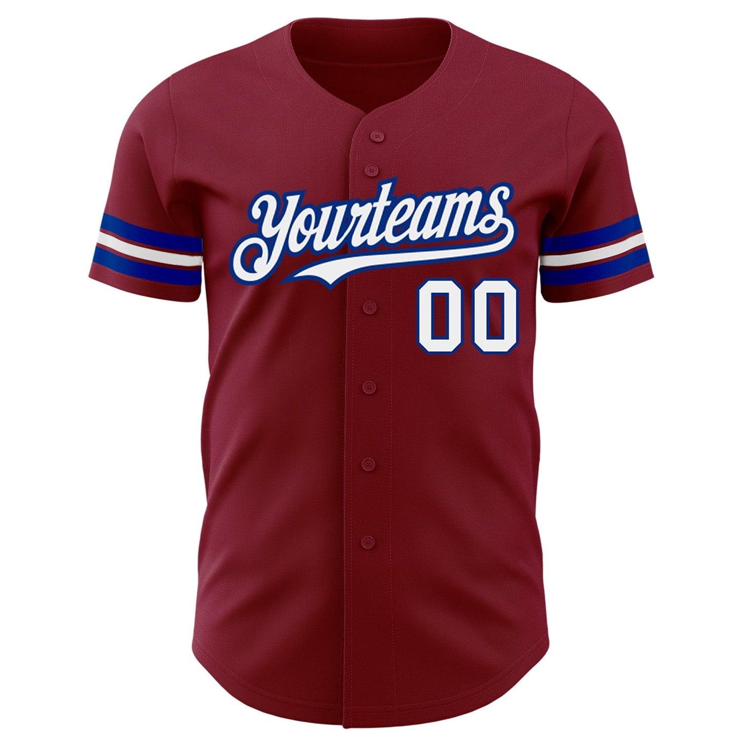 Custom Crimson White-Royal Authentic Baseball Jersey view 2