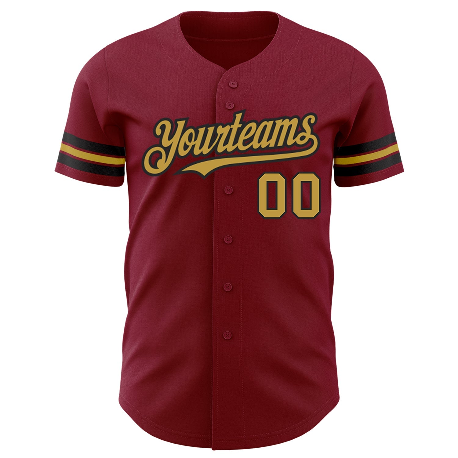 Custom Crimson Old Gold-Black Authentic Baseball Jersey view 2