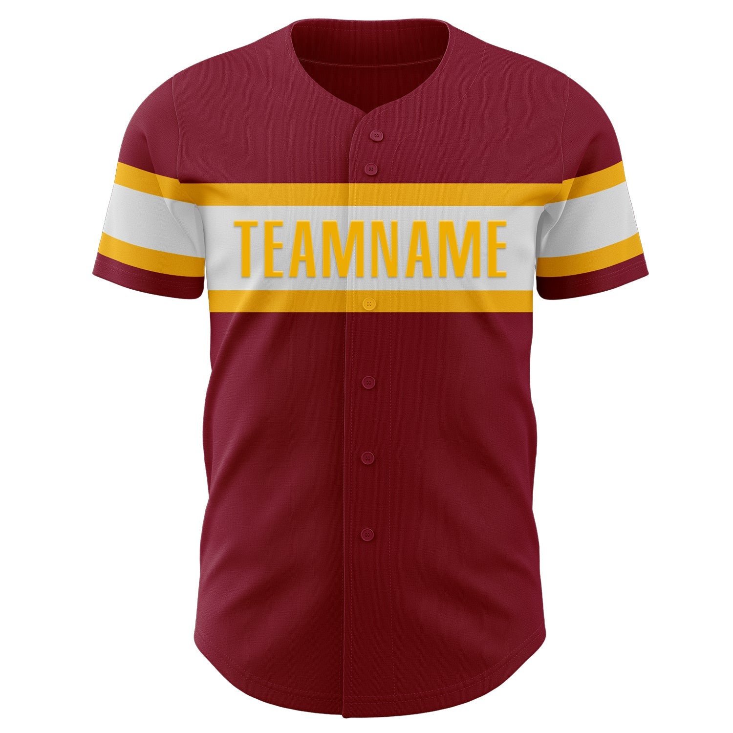 Custom Crimson White-Gold Authentic Baseball Jersey view 2