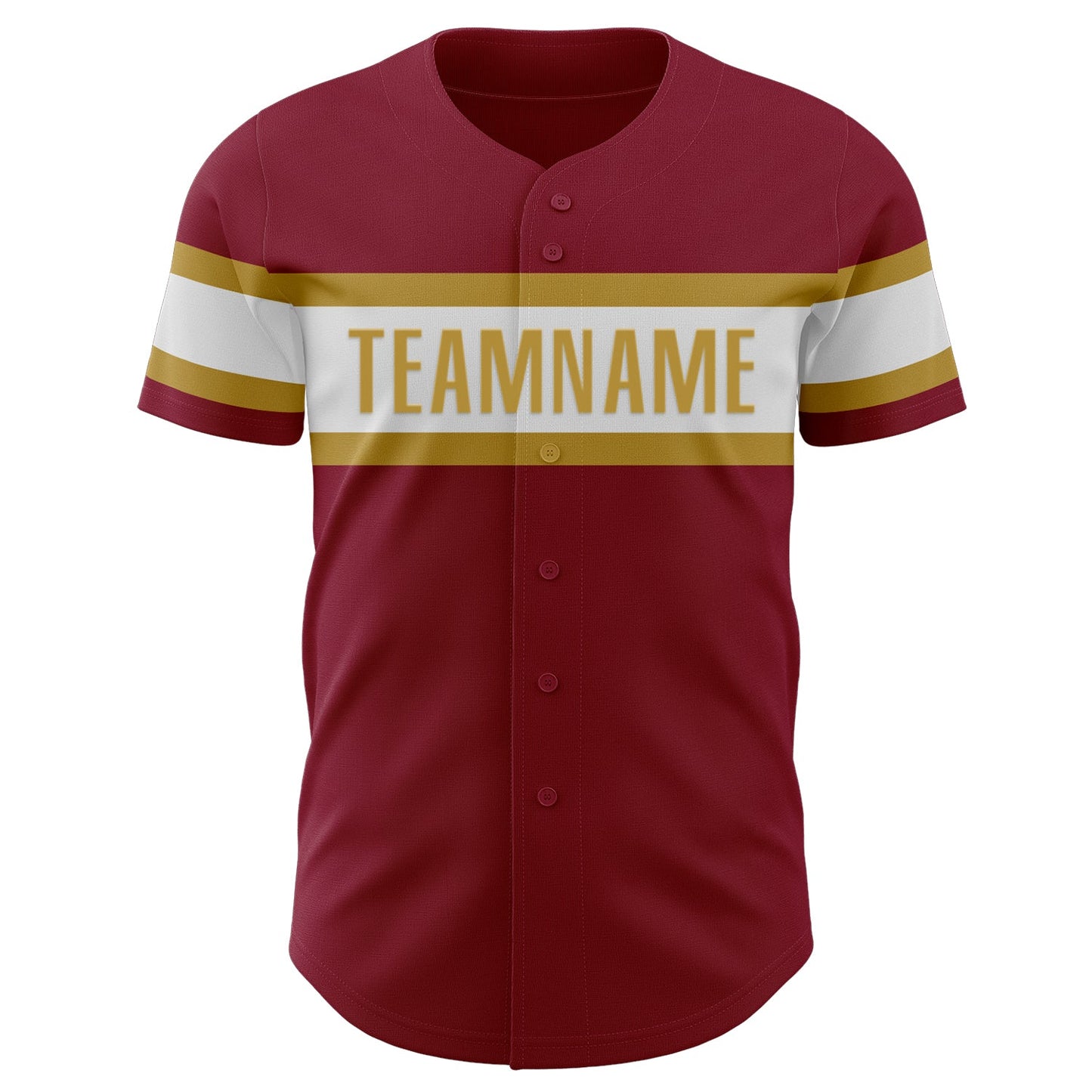 Custom Crimson White-Old Gold Authentic Baseball Jersey view 2