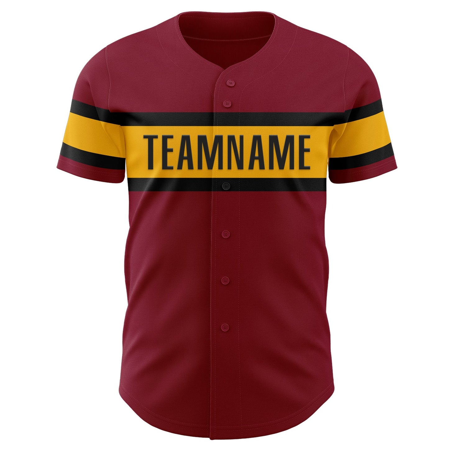 Custom Crimson Gold-Black Authentic Baseball Jersey view 2