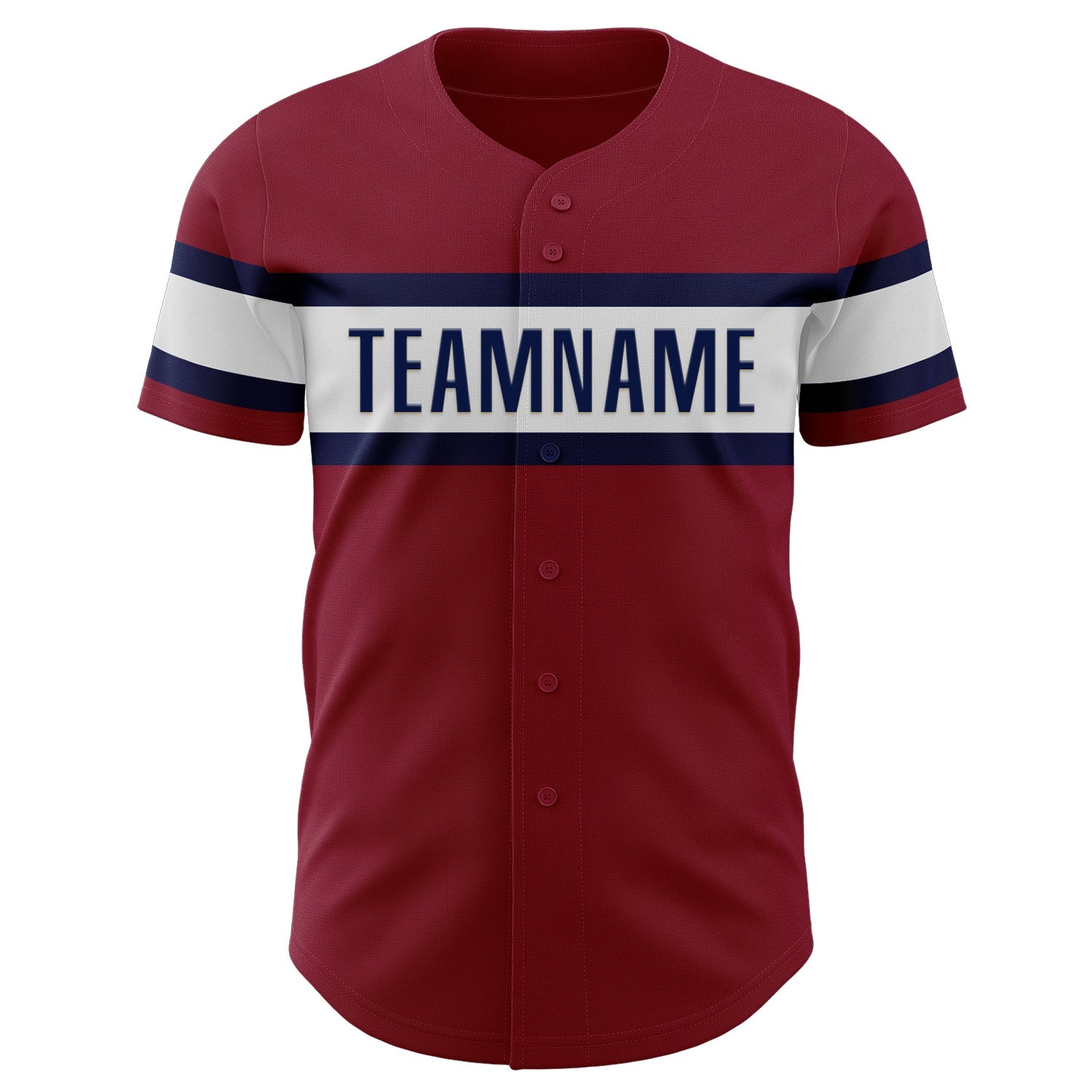 Custom Crimson White-Navy Authentic Baseball Jersey view 2