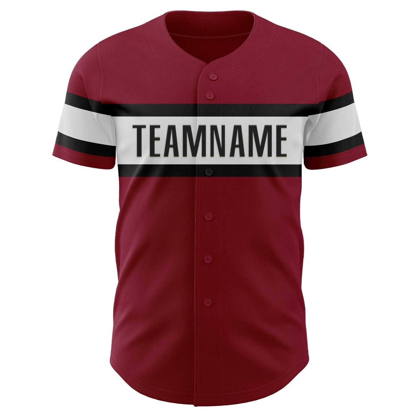 Custom Crimson White-Black Authentic Baseball Jersey view 2