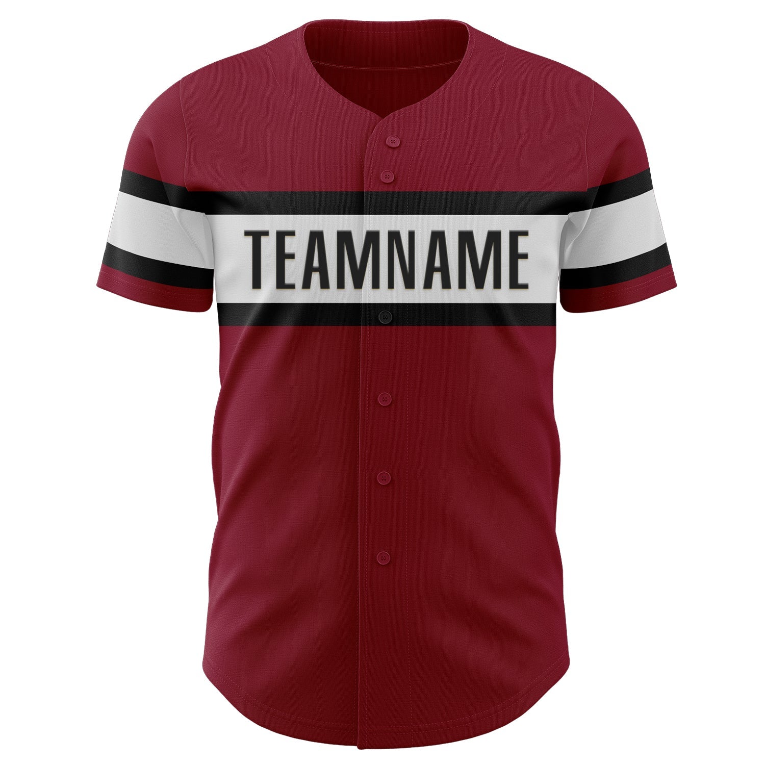 Custom Crimson White-Black Authentic Baseball Jersey view 2
