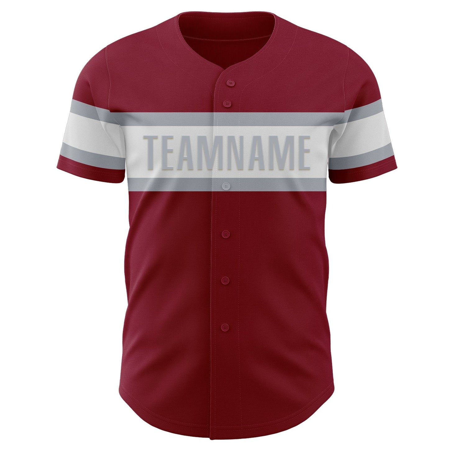 Custom Crimson White-Gray Authentic Baseball Jersey view 2